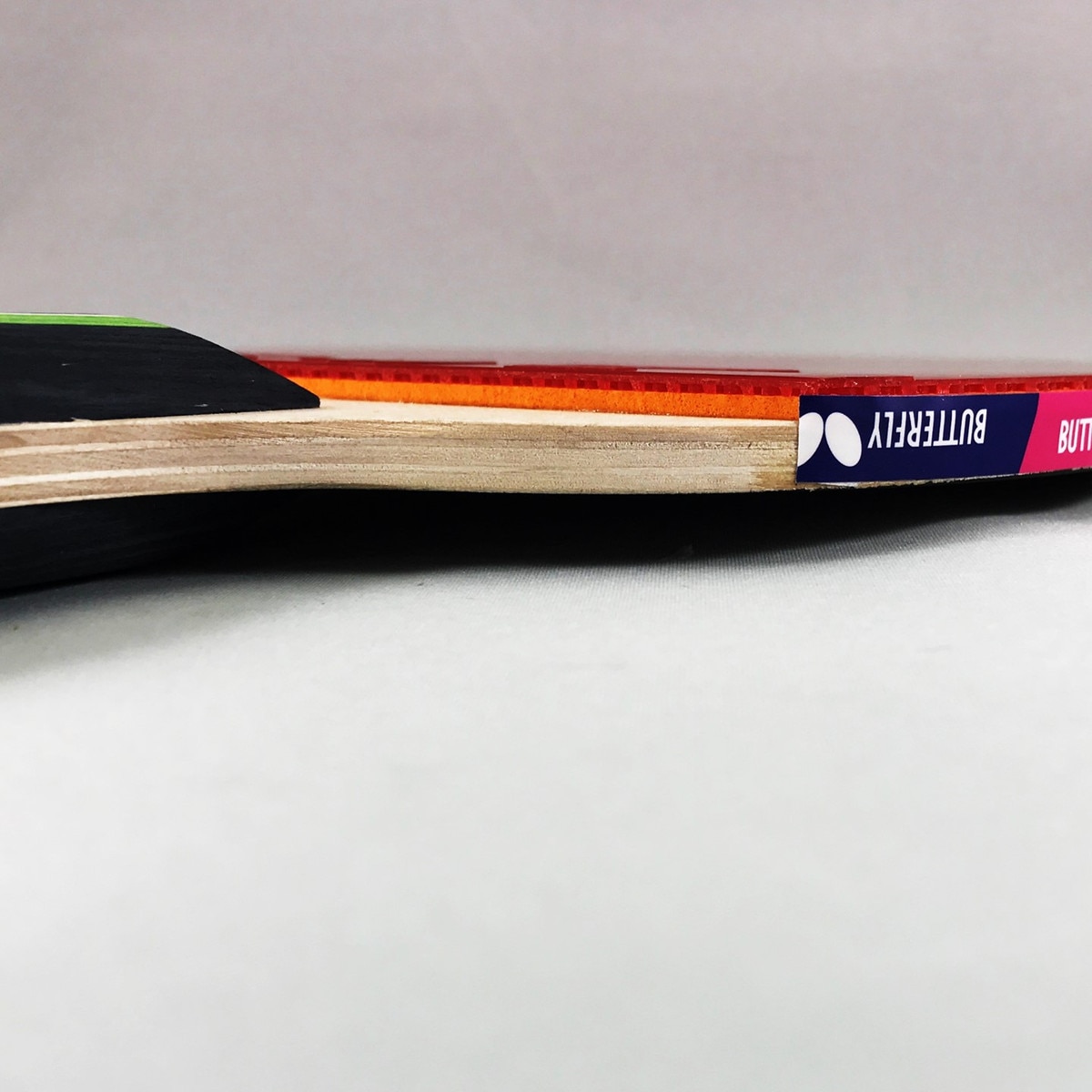Butterfly RDJ CS-1 Penhold Racket: Diagonal view of blade